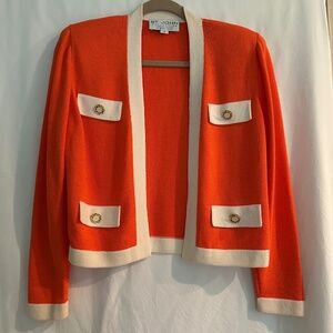 St. John Orange and White Sweater